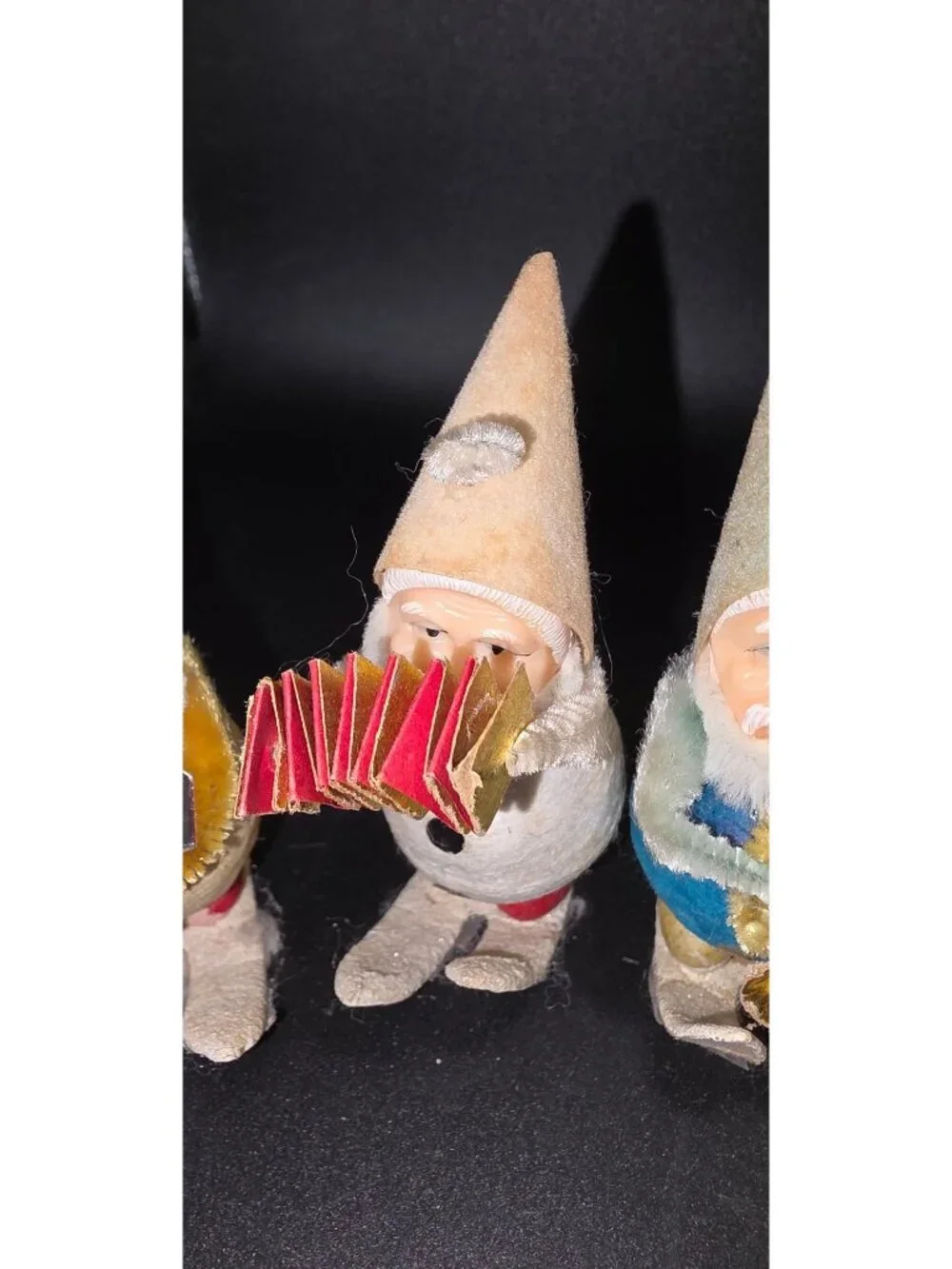 Vintage Pixie Gnome Musician Skiers Christmas Decor Made in Japan